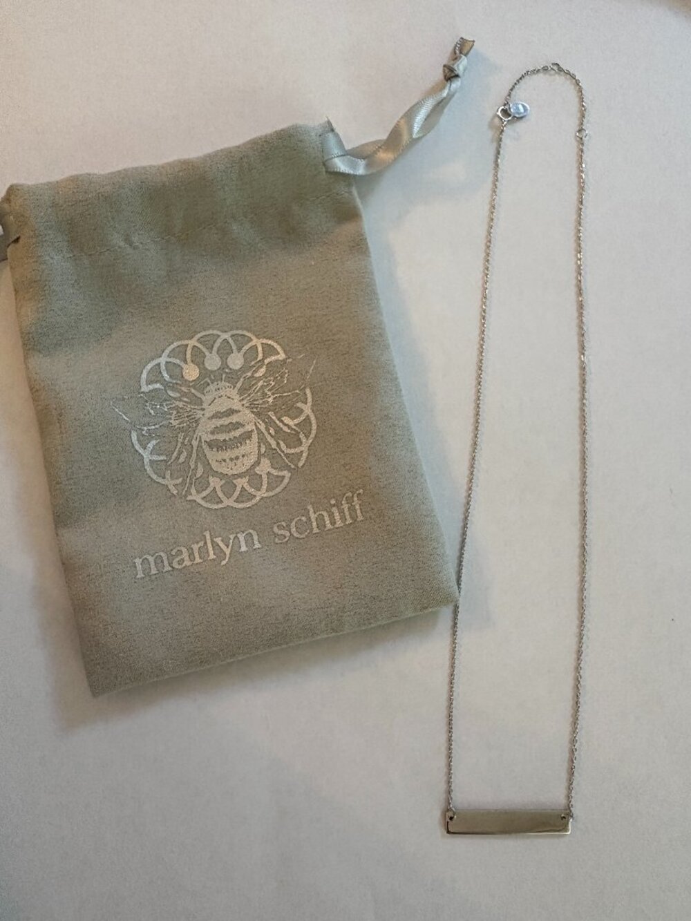 NWOT Marlyn Schiff sterling silver bar necklace